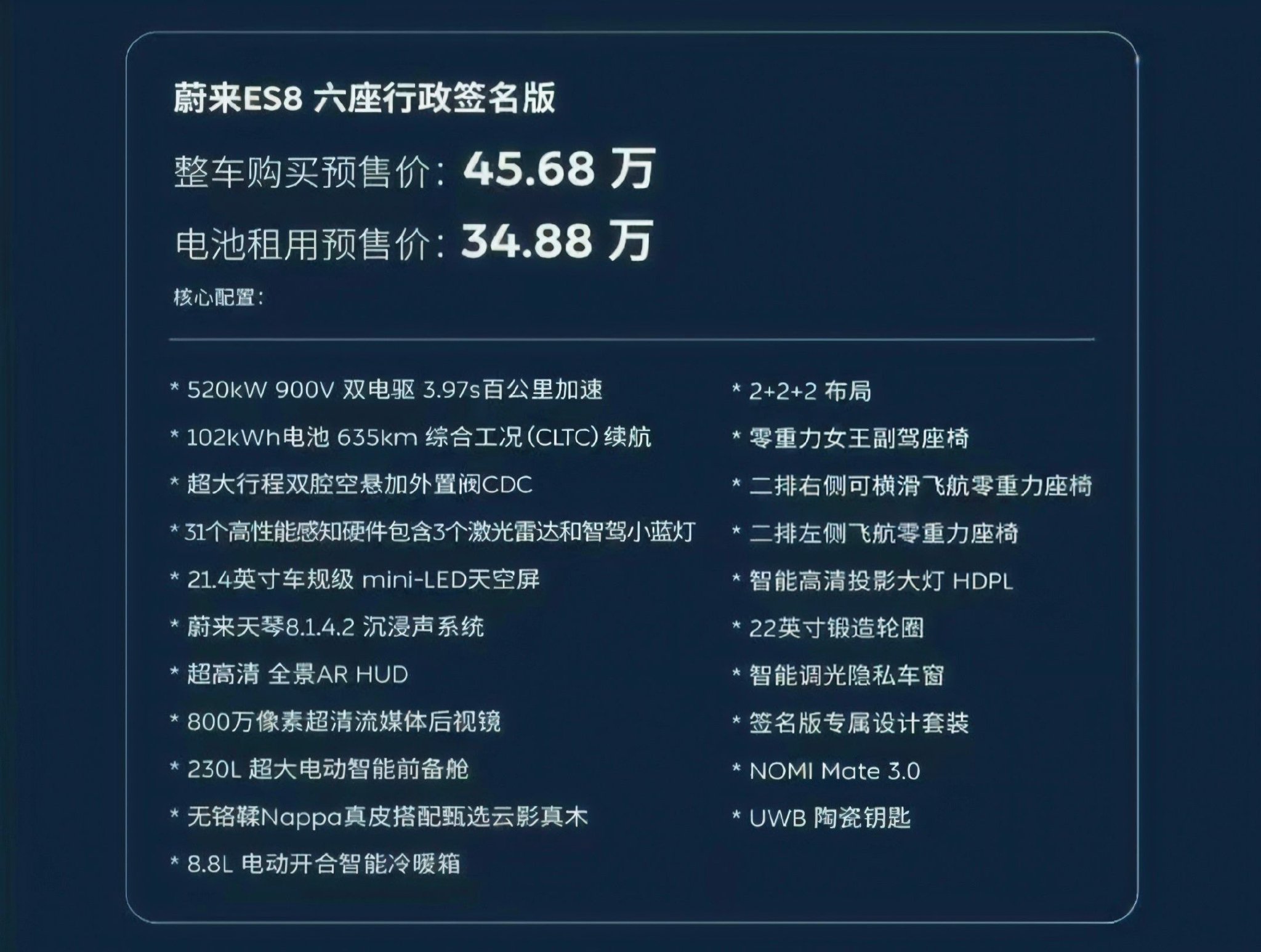 蔚来ES8属于什么级别 蔚来汽车价格与续航表现