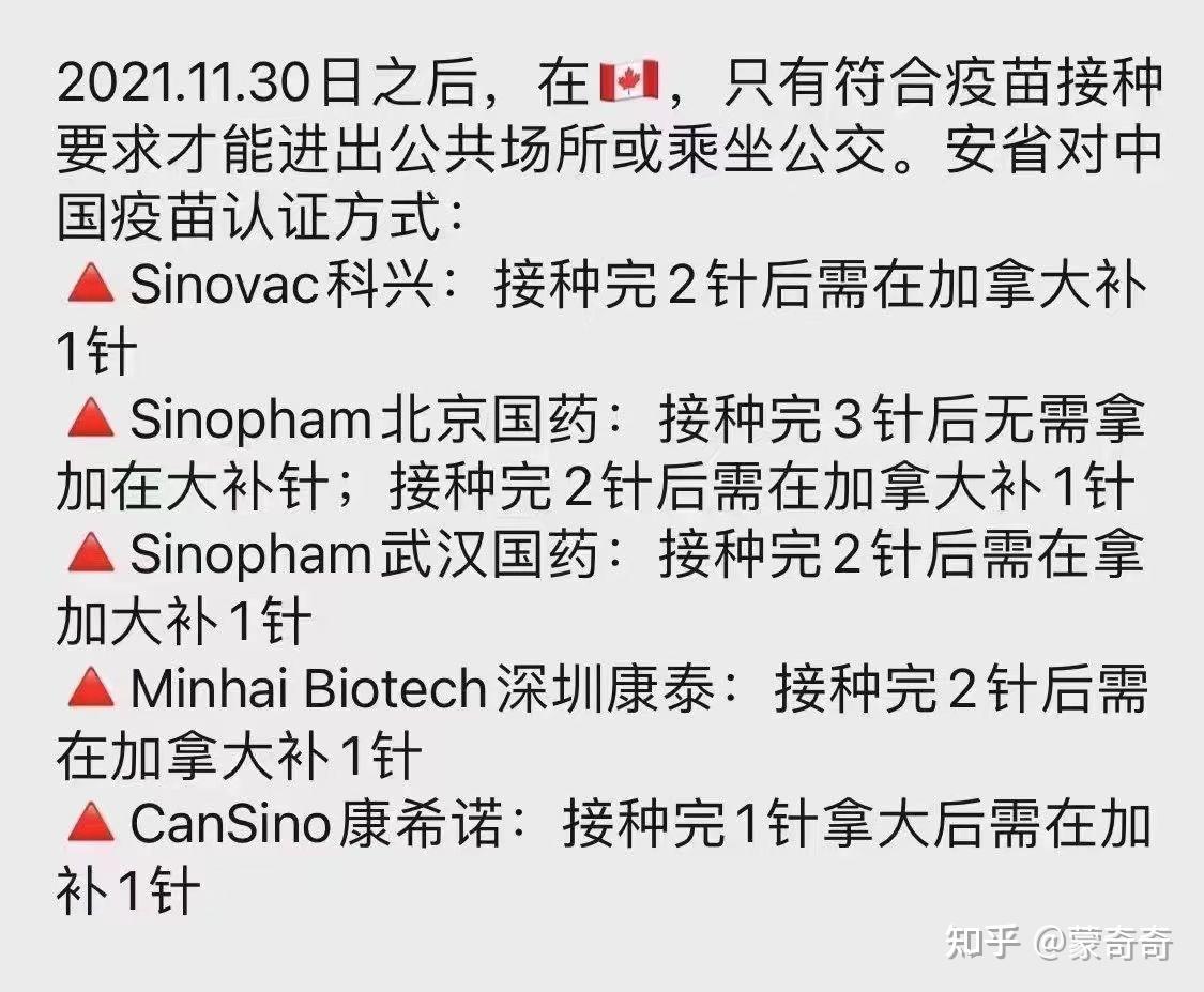 加拿大最新疫苗接种要求是什么